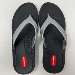 Okabashi Men's Mariner Flip Flop Thong Sandals - Black - Size L used GHN6.